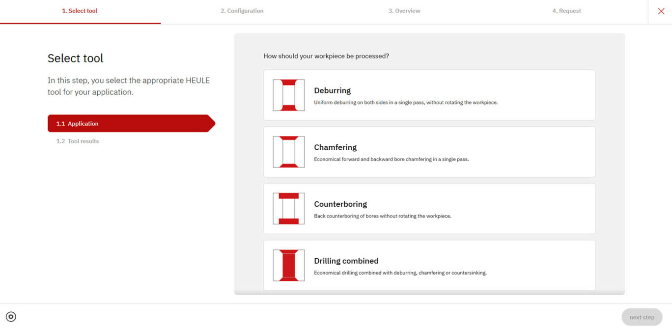 Start interface tool Selector